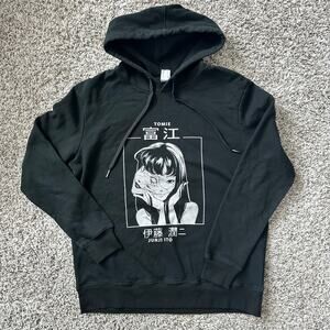 TOMIE JUNJI ITO Black Hoodie Sweatshirt Japanese Horror Manga Art size Medium